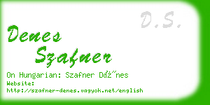 denes szafner business card